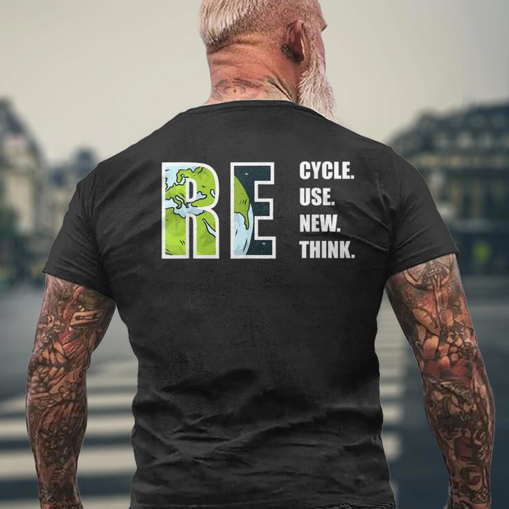 Recycle Reuse Renew Rethink Earthday 2023 Environment Men's Back Print T-shirt Gifts for Old Men