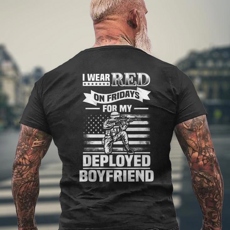 Red Friday Military Girlfriend Deployed Patriotic Men's T-shirt Back Print Gifts for Old Men