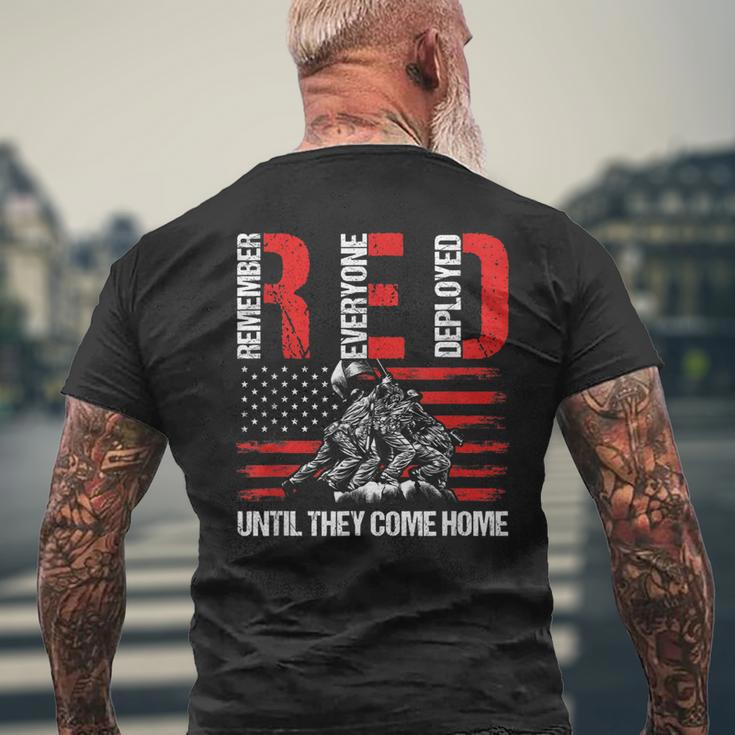 Red Friday Remember Everyone Deployed Best Us Flag Military Mens Back Print T-shirt Gifts for Old Men