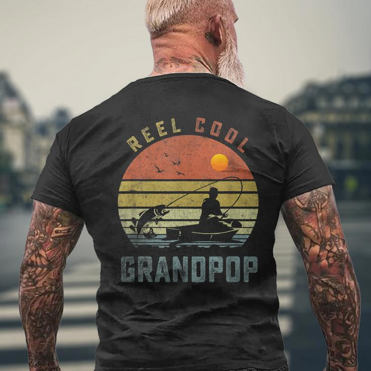 Reel Cool Grandpop Fishing Dad Gifts Fathers Day Fisherman Mens Back Print T-shirt Gifts for Old Men