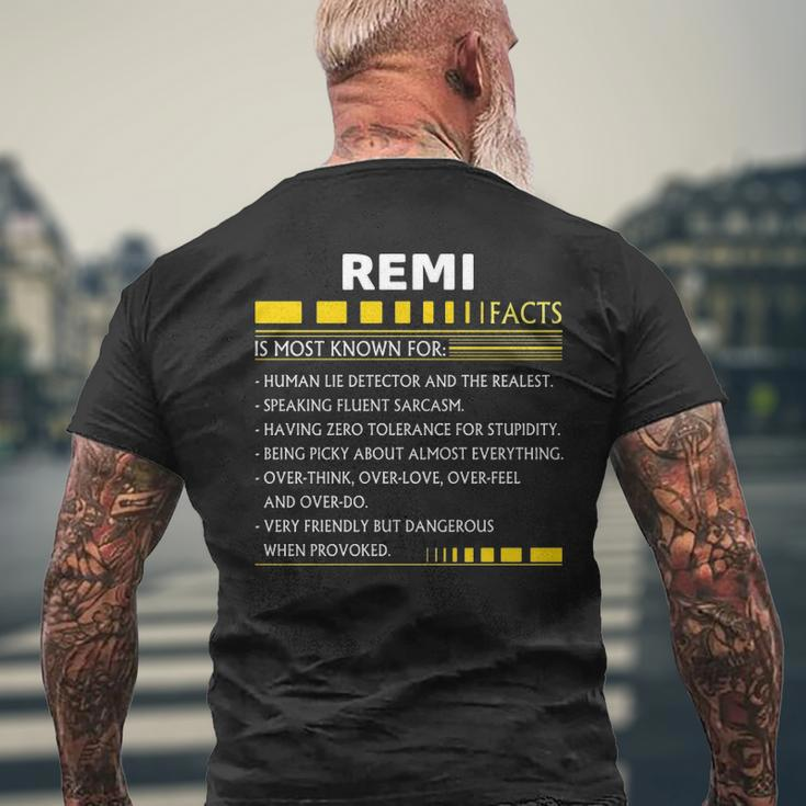 Remi Name Gift Remi Facts V2 Mens Back Print T-shirt Gifts for Old Men