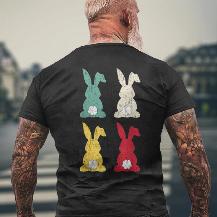 Retro Easter Bunny Vintage Colorful Rabbit Cute Happy Easter Men's T-shirt Back Print Gifts for Old Men
