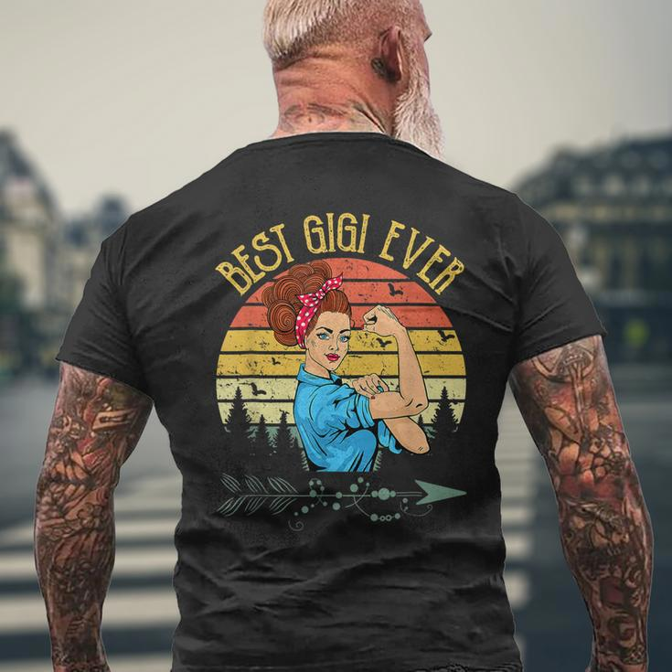 Retro Vintage Best Gigi Ever Gigi Gifts Mothers Day Mens Back Print T-shirt Gifts for Old Men