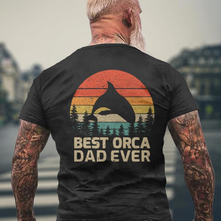 Retro Vintage Best Orca Dad Ever Father’S Day Long Sleeve Men's Back Print T-shirt Gifts for Old Men