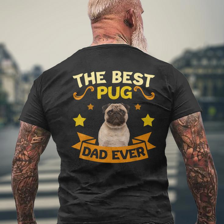 Retro Vintage Best Pug Dad Ever Fathers Day Men's Back Print T-shirt Gifts for Old Men