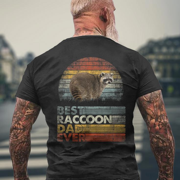 Retro Vintage Best Raccoon Dad Ever Animals Lover Men's T-shirt Back Print Gifts for Old Men