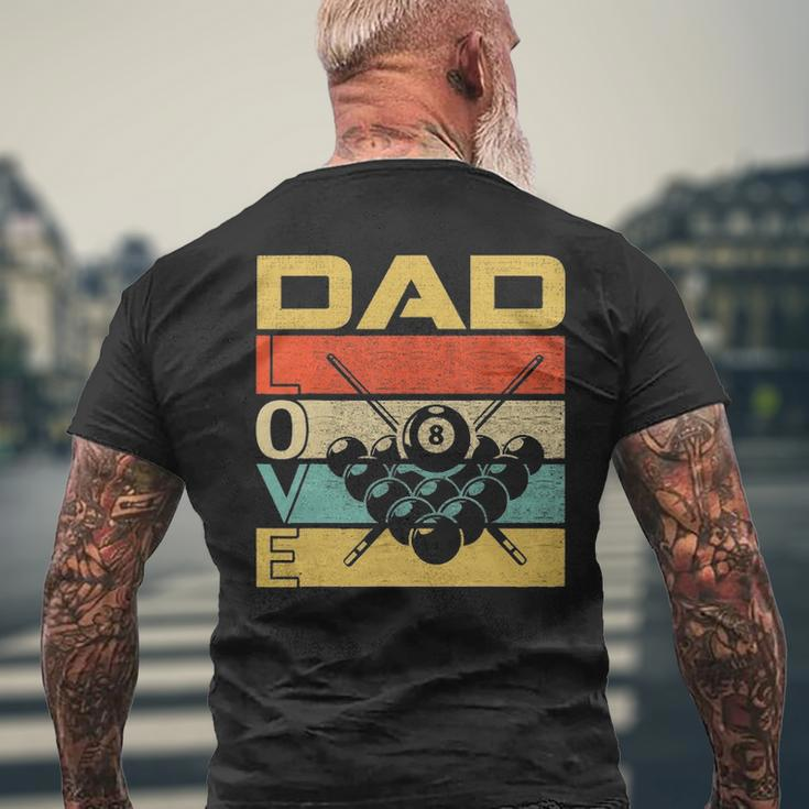 Retro Vintage Dad Love Billiards Fathers Day Men's T-shirt Back Print Gifts for Old Men