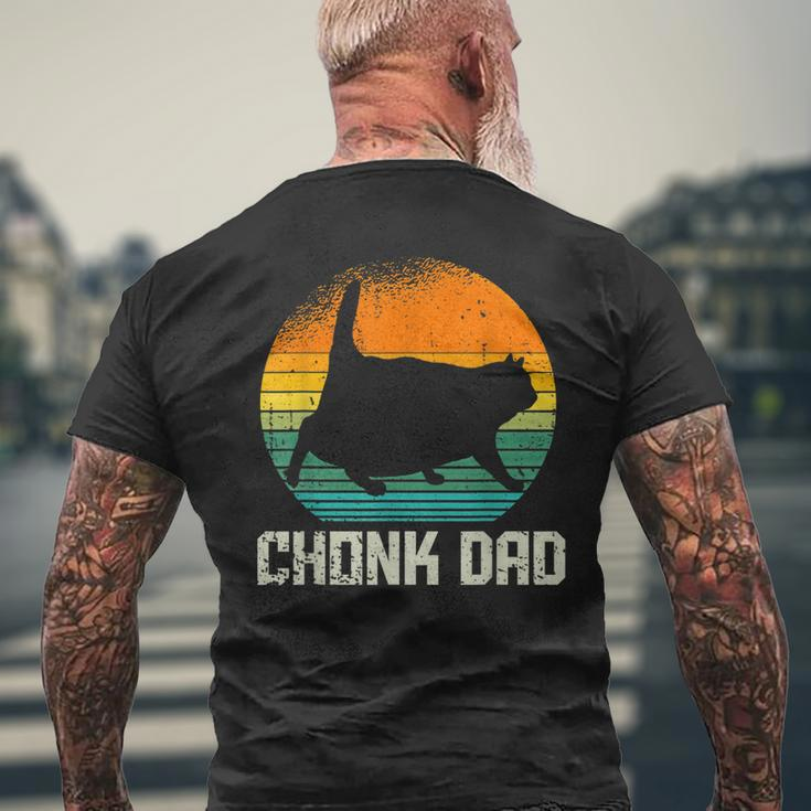 Retro Vintage Style Fat Daddy Cat Meme Chonk Cat Dad Men's T-shirt Back Print Gifts for Old Men