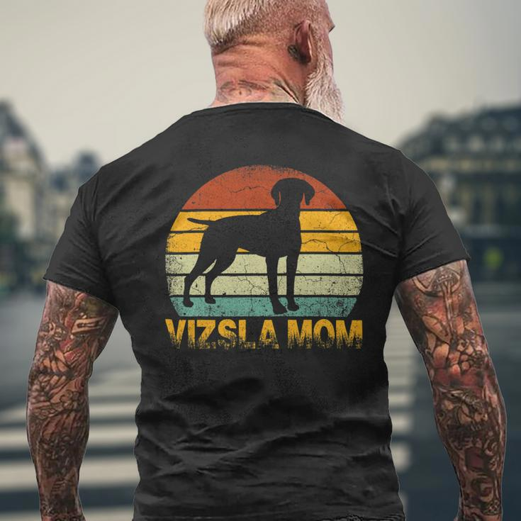 Retro Vizsla Mom Gift Dog Owner Mother Pet Mama Men's Crewneck Short Sleeve Back Print T-shirt Gifts for Old Men