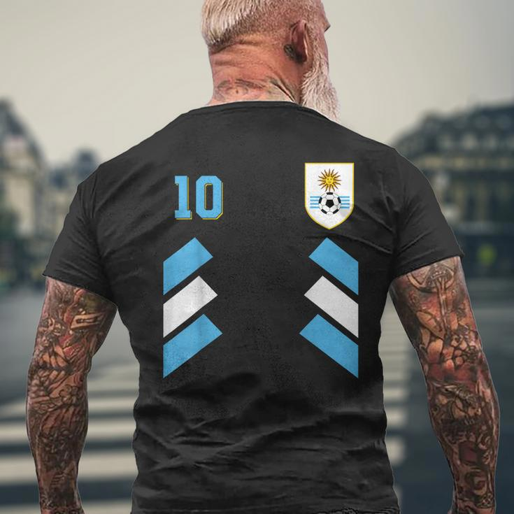 Retro10 Uruguayan Football Uruguay Soccer Uruguay Flag Men's Back Print T-shirt Gifts for Old Men