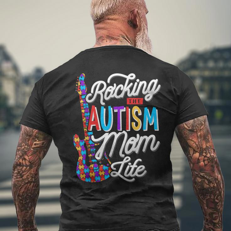 Rocking The Autism Mom Life Autism Awareness Men's Back Print T-shirt Gifts for Old Men