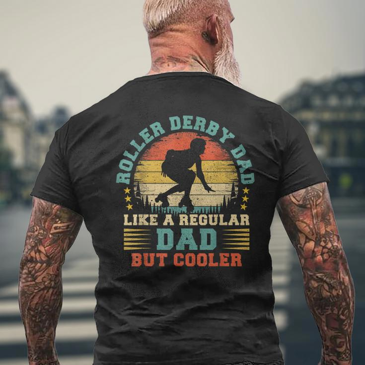 Mens Roller Derby Lover Vintage Roller Derby Dad Fathers Day Men's T-shirt Back Print Gifts for Old Men