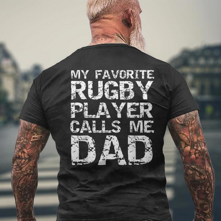Rugby Father Cool My Favorite Rugby Player Calls Me Dad Men's T-shirt Back Print Gifts for Old Men