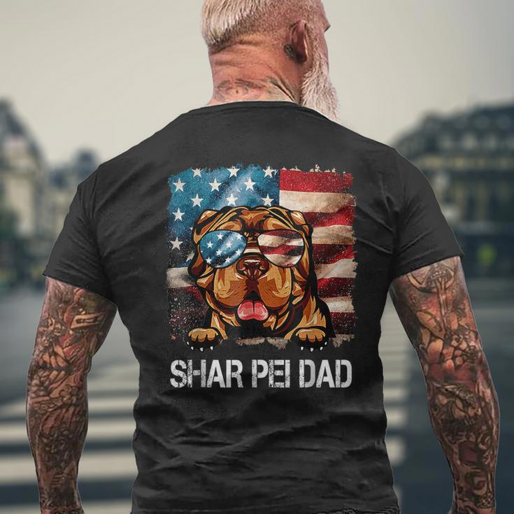 Shar Pei Dad American Flag 4Th Of July Dog Fathers Day Gift For Mens Mens Back Print T-shirt Gifts for Old Men