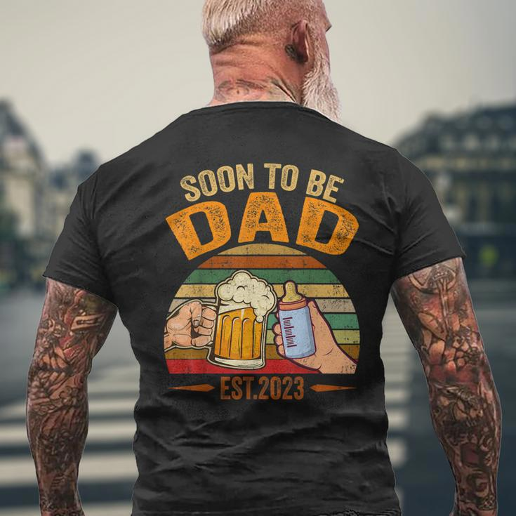 Mens Soon To Be Dad Est 2023 Fathers Day New Dad Vintage Mens Men's T-shirt Back Print Gifts for Old Men