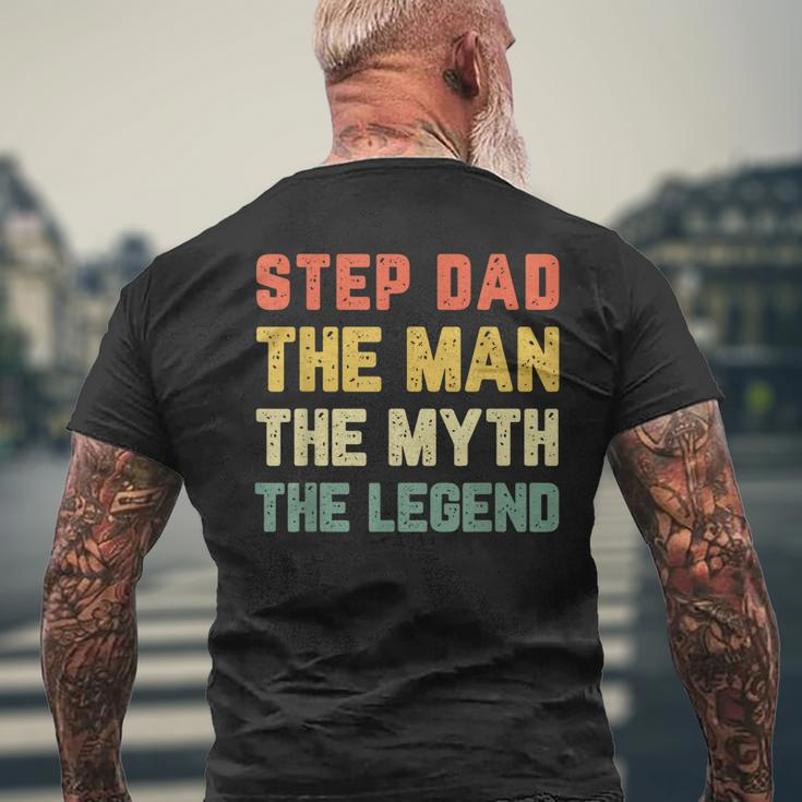Step Dad The Man The Myth The Legend Vintage Stepdad Mens Back Print T-shirt Gifts for Old Men