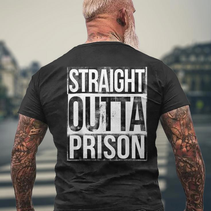 Straight Outta Prison Men's T-shirt Back Print Gifts for Old Men
