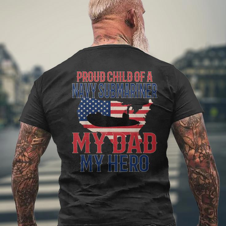 Submariner Submarine Veteran Proud Child Of Navy Submariner Mens Back Print T-shirt Gifts for Old Men