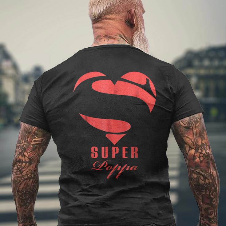 Super Poppa SuperheroGift Mother Father Day Mens Back Print T-shirt Gifts for Old Men