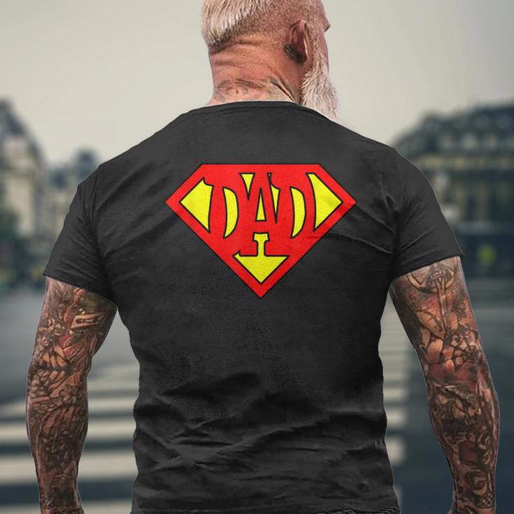 Mens Superdad Super Dad Super Hero Superhero Fathers Day Vintage Men's T-shirt Back Print Gifts for Old Men