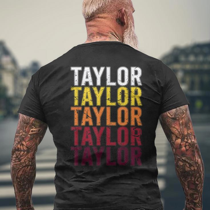 Taylor Retro Wordmark Pattern - Vintage Style Men's Back Print T-shirt Gifts for Old Men Taylor Retro Wordmark Pattern - Vintage Style Men's Back Print T-shirt Gifts for Old Men