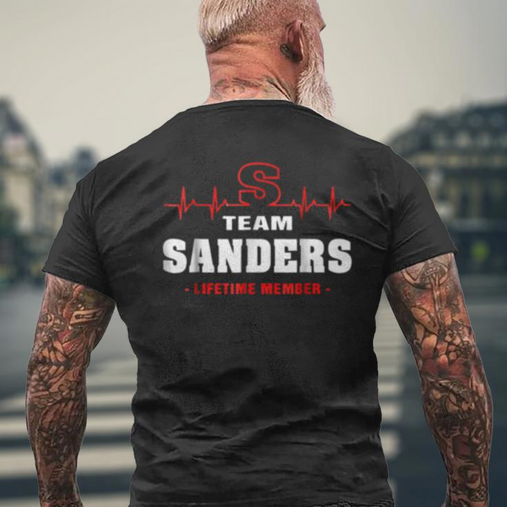 Team Sanders Lifetime Member Surname Last Name Mens Back Print T-shirt Gifts for Old Men