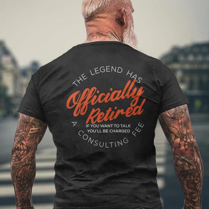 The Legend Has Officially Funny Retired Retirement Men Mens Back Print T-shirt Gifts for Old Men