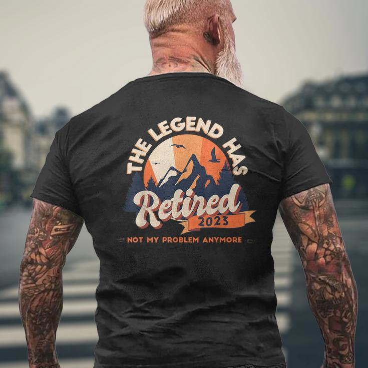 The Legend Has Retired 2023 Not My Problem Anymore Vintage Mens Back Print T-shirt Gifts for Old Men