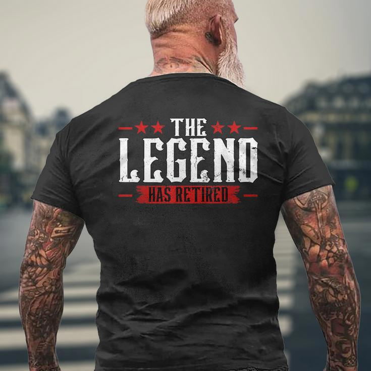 The Legend Has Retired Retirement Mens Back Print T-shirt Gifts for Old Men