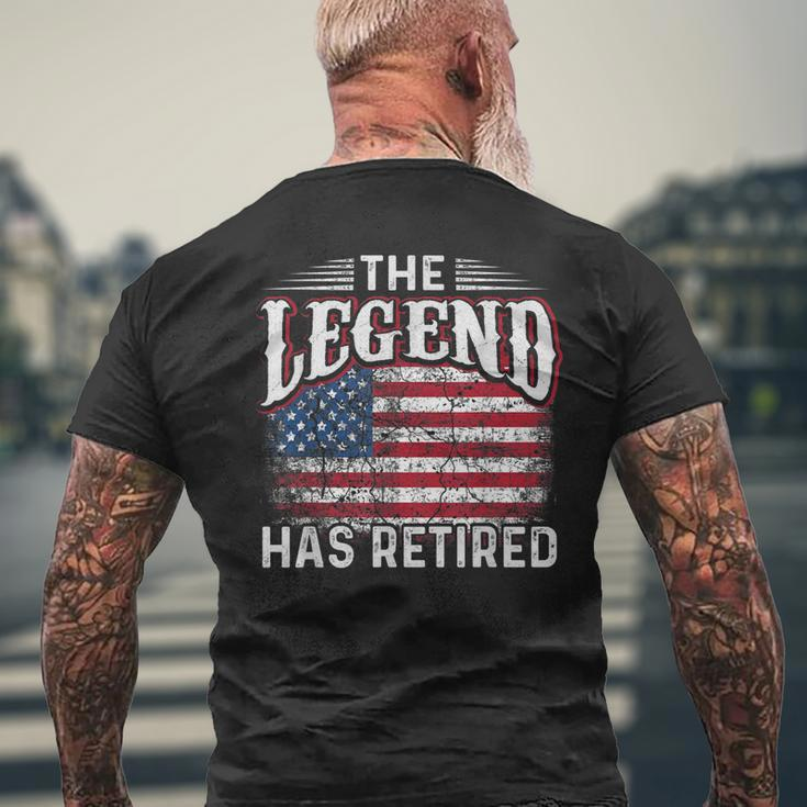 The Legend Has Retired Usa Flag Retirement Mens Back Print T-shirt Gifts for Old Men