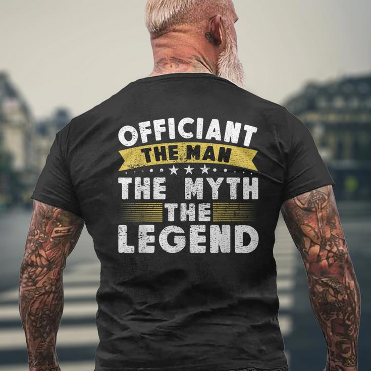 The Legend Wedding Officiant Ordained Minister Mens Back Print T-shirt Gifts for Old Men