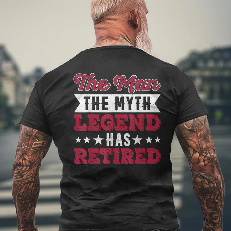 The Man The Myth Legend Has Retired Mens Back Print T-shirt Gifts for Old Men