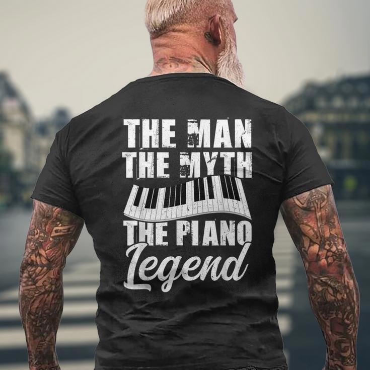 The Man The Myth The Piano Legend Piano Mens Back Print T-shirt Gifts for Old Men