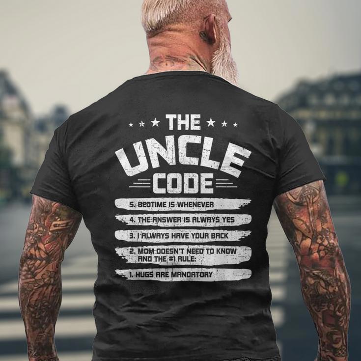The Uncle Code Uncle Mens Back Print T-shirt | Mazezy