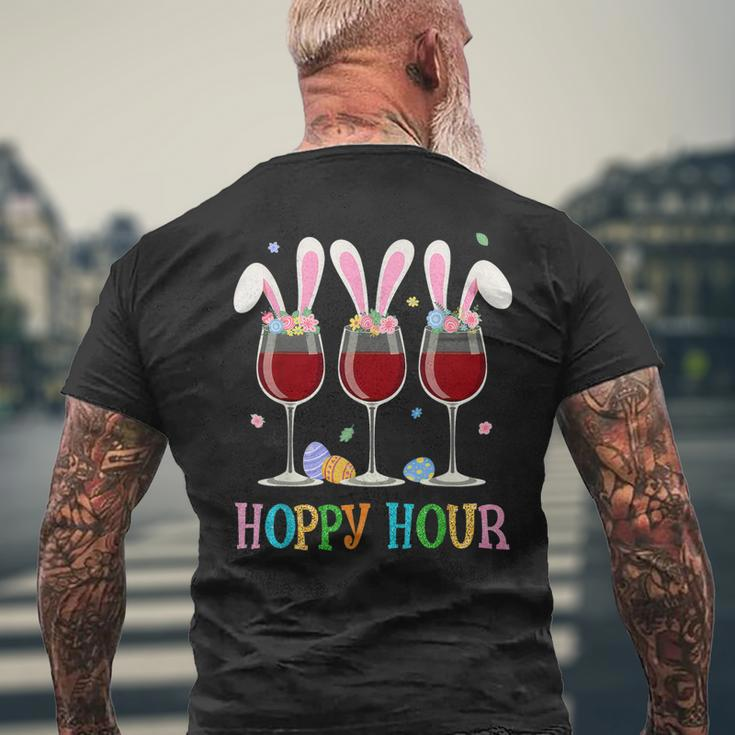 Three Wine Glasses Easter Drinking Bunny Ears Drink Up Women Men's Back Print T-shirt Gifts for Old Men