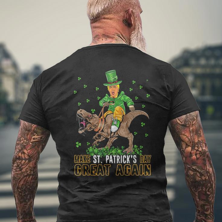 Trum RideRex Make St Patricks Day Great Again Men's T-shirt Back Print Gifts for Old Men