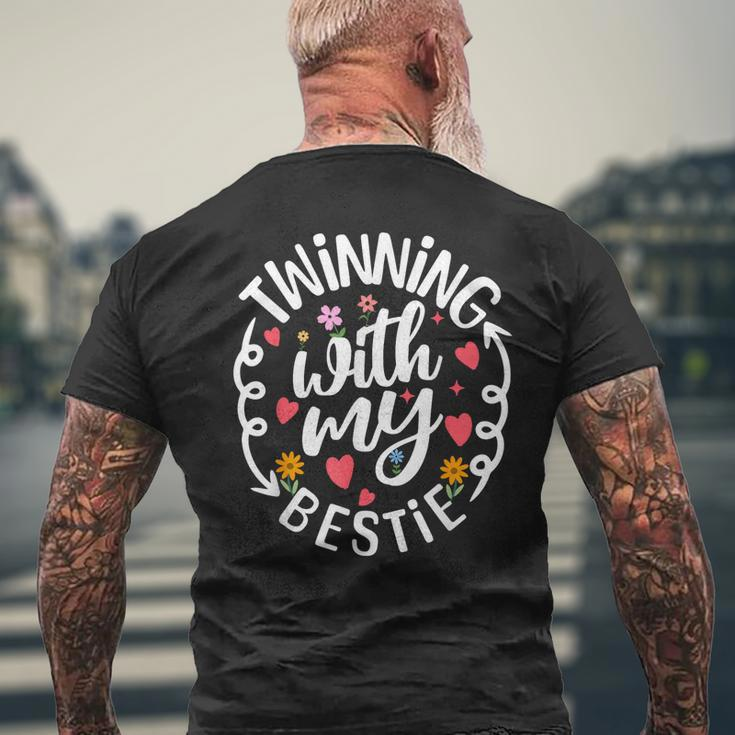Twinning With My Bestie Spirit Week Twin Day Best Friend Mens Back Print T-shirt Gifts for Old Men