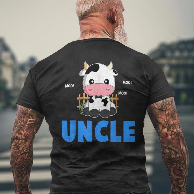 Uncle Cow Cute Cow Farmer Birthday Matching Family Men's T-shirt Back Print Gifts for Old Men