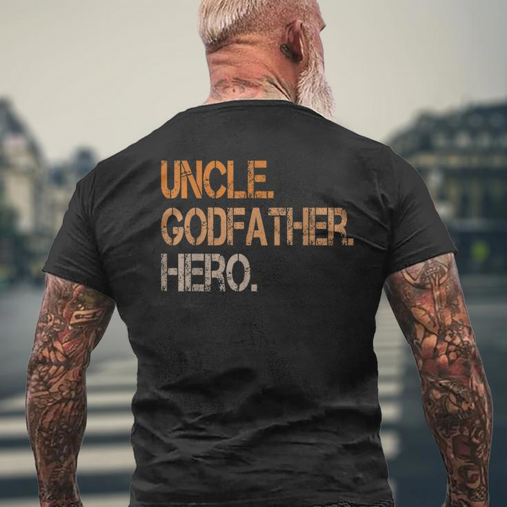 Uncle Godfather Hero Cool Family For Best Uncle Men's Back Print T-shirt Gifts for Old Men