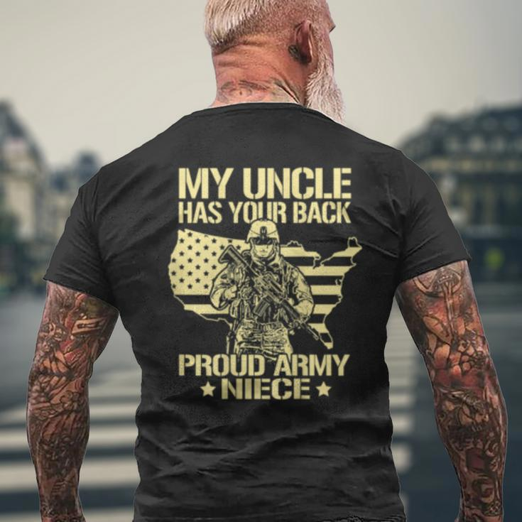 My Uncle Has Your Back - Patriotic Proud Army Niece Men's T-shirt Back Print Gifts for Old Men
