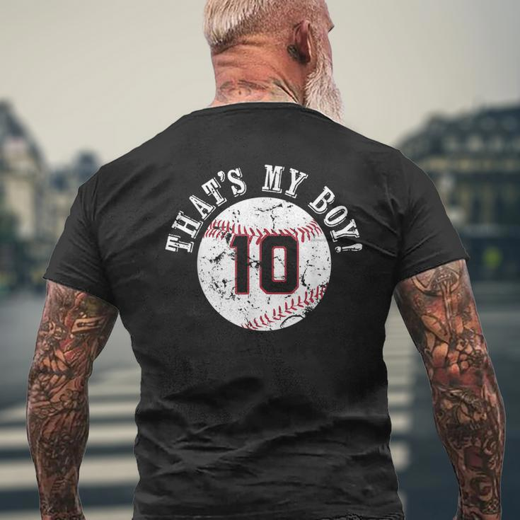 Unique Thats My Boy 10 Baseball Player Mom Or Dad Men's Back Print T-shirt Gifts for Old Men