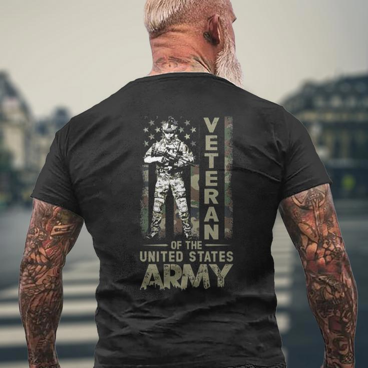 United States Army Veteran Veterans Day Men's Back Print T-shirt Gifts for Old Men
