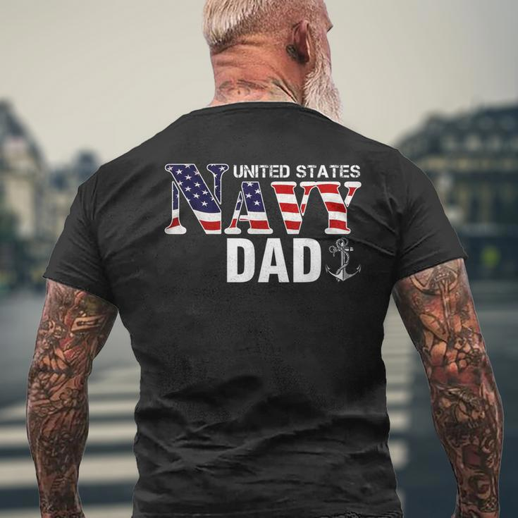 United States Vintage Navy With American Flag For Dad Men's T-shirt Back Print Gifts for Old Men