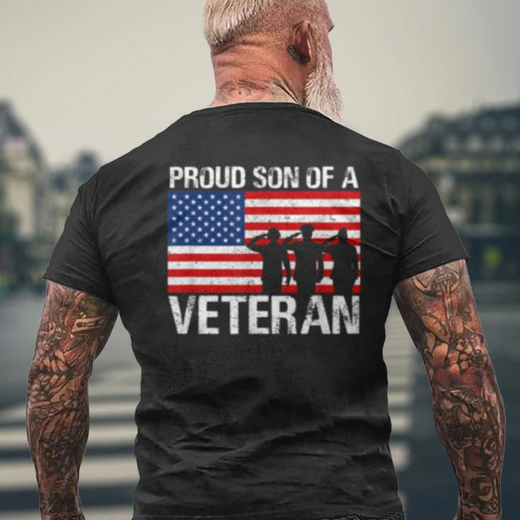 Usa United States Military Family Proud Son Of A Veteran Men's T-shirt Back Print Gifts for Old Men