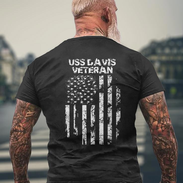 Uss Davis Military Veteran Distressed Usa Flag Men's T-shirt Back Print Gifts for Old Men