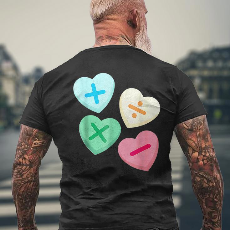 Valentines Day Hearts With Math Symbols Men's T-shirt Back Print Gifts for Old Men