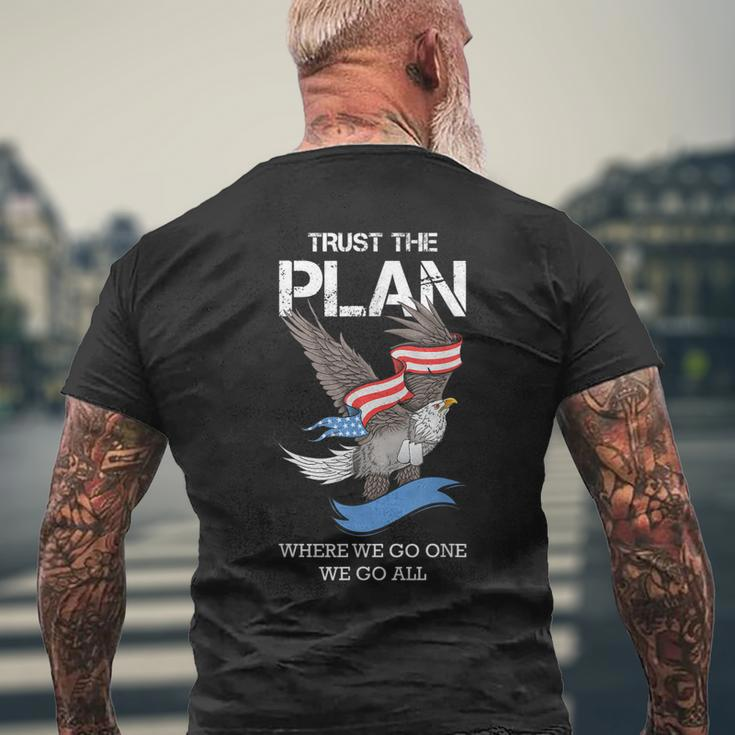 Veteran American Flag Eagle Trust The Plan Military Gifts Mens Back Print T-shirt Gifts for Old Men
