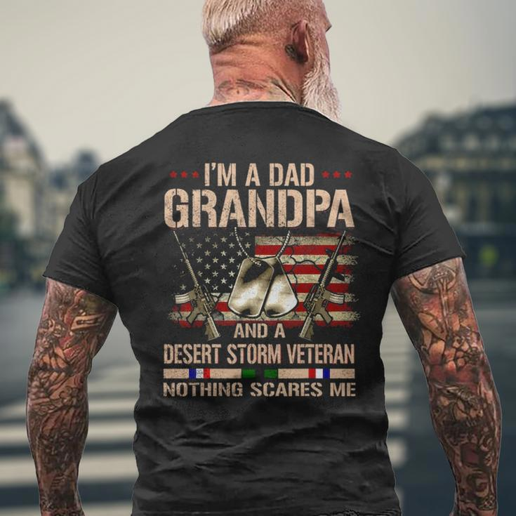 Mens I Am Veteran Grandpa Desert Storm Veteran Memorial Day Men's T-shirt Back Print Gifts for Old Men