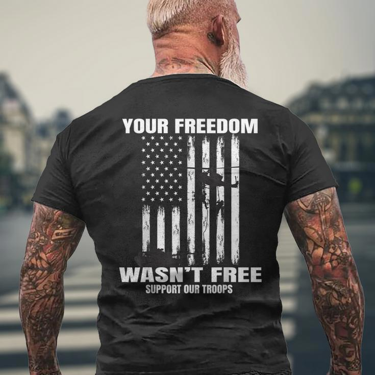 Veterans Day Your Freedom Wasnt Free Military Us Flag Men's T-shirt Back Print Gifts for Old Men