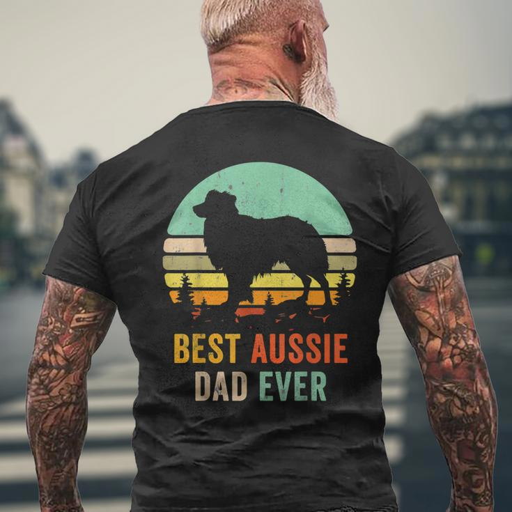 Vintage Aussie Shepherd Papa Best Dad Ever Aussie V2 Men's T-shirt Back Print Gifts for Old Men